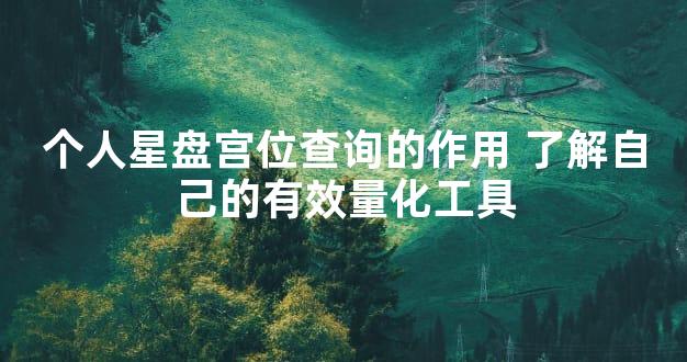 个人星盘宫位查询的作用 了解自己的有效量化工具